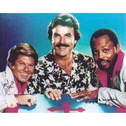 Autographe Larry MANETTI, Roger E. MOSLEY & Tom SELLECK - MAGNUM