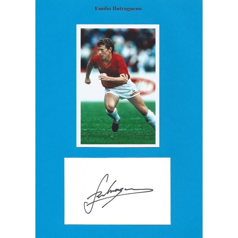 Emilio Butragueno signed Real Madrid 10x8 photo Image A UACC registered dealer