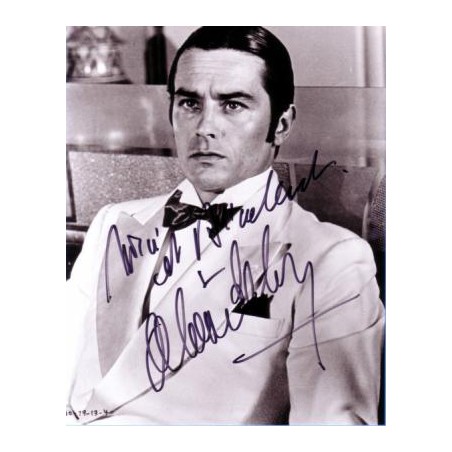 Autographe Original D'Alain Delon, Dédicace Sur Photo, Cinéma Français