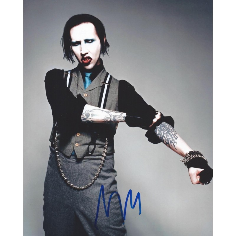 MARILYN MANSON SIGNED AUTOGRAPHED A4 PP PHOTO POSTER A 