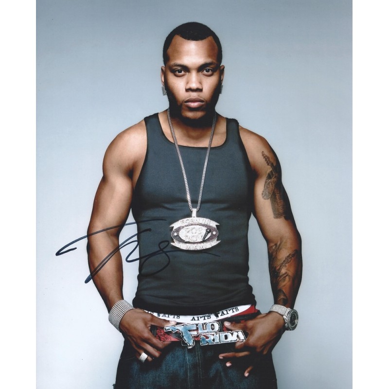 LIMITED EDITION FLO RIDA SIGNED PHOTOGRAPH CERT PRINTED AUTOGRAPH