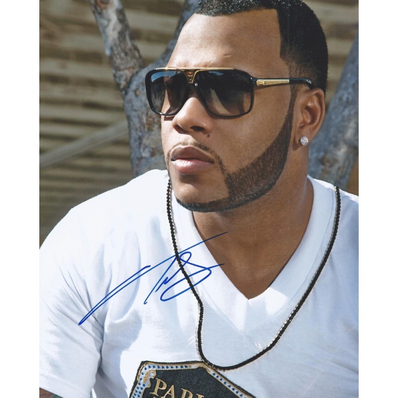 LIMITED EDITION FLO RIDA SIGNED PHOTOGRAPH CERT PRINTED AUTOGRAPH