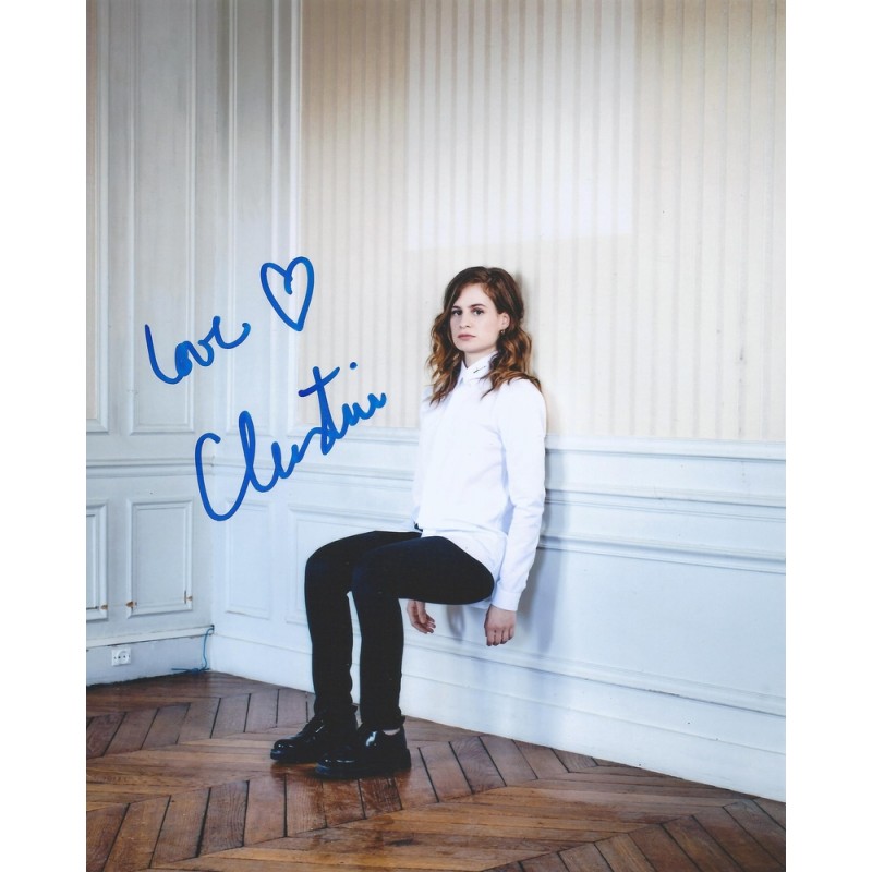 Tarjeta de autógrafo Christine Pieceelberger original firmada montar a