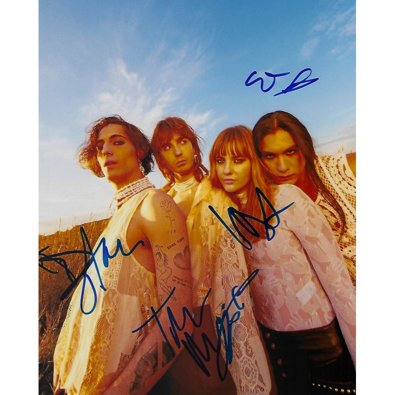 ダミアーノ直筆サインマネスキンmaneskin メガジャケット付chosenCD MANESKIN Band All 4 signed 